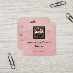Magasin de boulangerie   Carte de visite rose