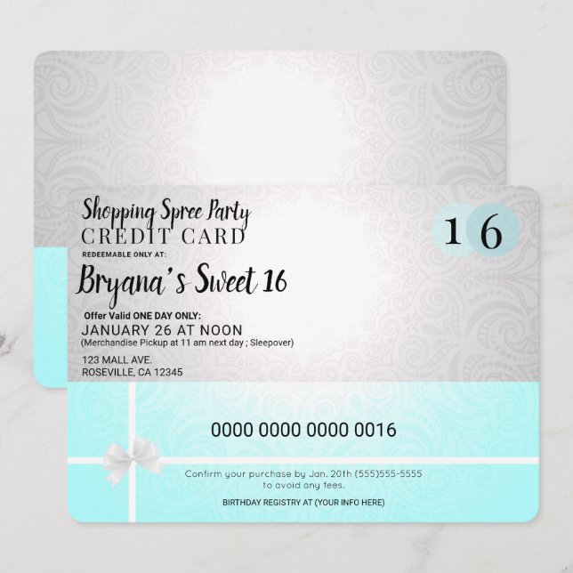 Magasin de centre commercial Carte de crédit Sweet (Devant / Derrière)