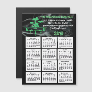 Magasin Fumée Affaires Mini Calendrier Magnet 2019