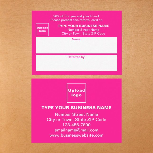 Magasiner ou faire une Boutique Carte de recommand (Business pink referral card for for your customers and their family, relatives or friends.)