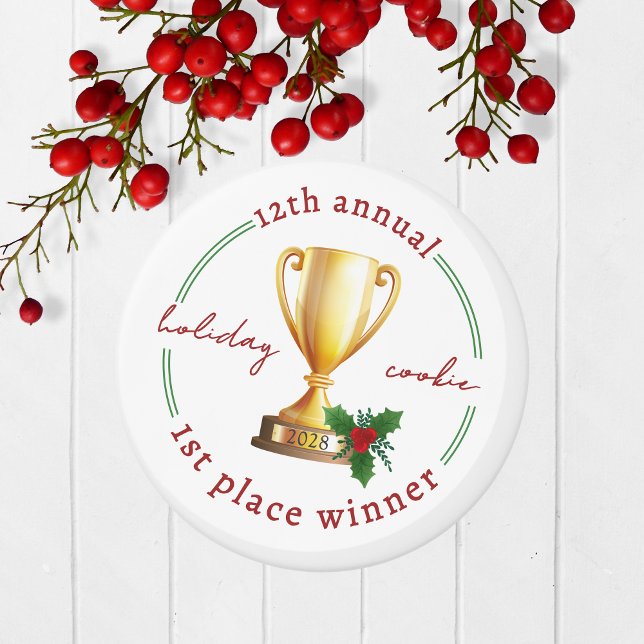 Magazin "Annual Holiday Contest Winner Award" Magnet (Christmas Holiday Competition Prize Magnet for the Winner. Great for Cookie & Sweater Contests!)