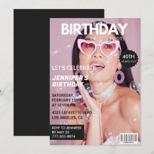 Magazin-Cover 40. Geburtstagseinladung Elegant & C Einladung