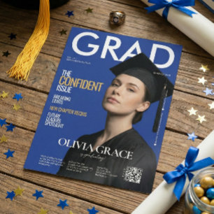 Magazin-Cover Stil Moderne Foto-Abschlussfeier Einladung