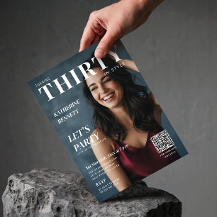 Magazin-Coverfoto 30. Geburtstagsfeier QR-Code Einladung