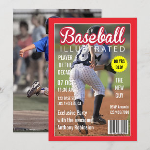 Magazin-Prominenten-Baseball-Geburtstagsfeier-Foto Einladung