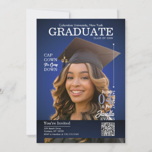 Magazincover Abschlusskappe unten Blau Einladung