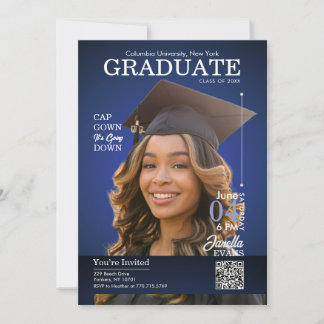 Magazincover Abschlusskappe unten Blau Einladung