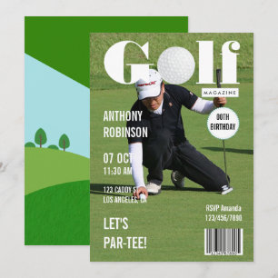 Magazine Celebrity Golf Birthday Party Foto Einladung