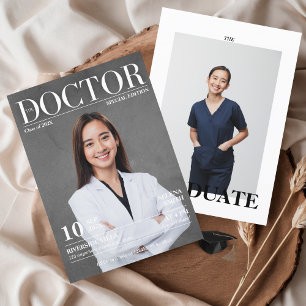 Magazine Cover Doctor Graduation Party Foto Einladung