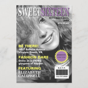 Magazine Cover Foto 16 . Geburtstag Geburtstagsemp Einladung
