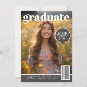 Magazine Cover Foto Graduate Party Einladung