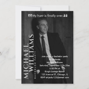 Magazine Cover Foto Minimalistisch Bachelor Party Einladung
