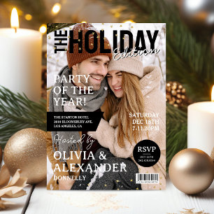 Magazine Cover Foto Weihnachts-Party Einladung