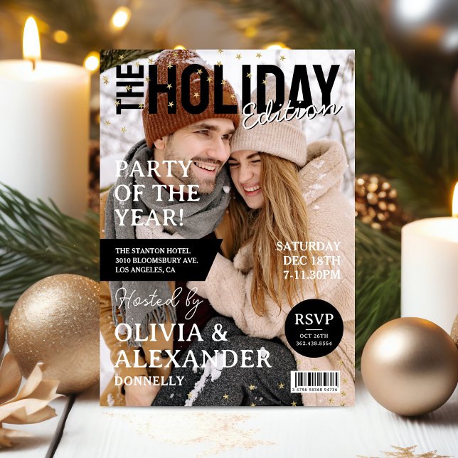 Magazine Cover Foto Weihnachts-Party Einladung (Von Creator hochgeladen)
