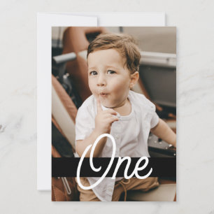 Magazine Cover Style Black Foto Junge 1. Geburtsta Einladung