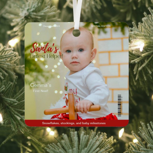 Magazine decken meinen ersten Weihnachtsstein ab Ornament Aus Metall (InSitu)