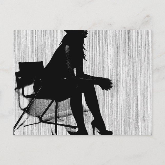 Magdalen in Schwarz Postkarte (Vorderseite)