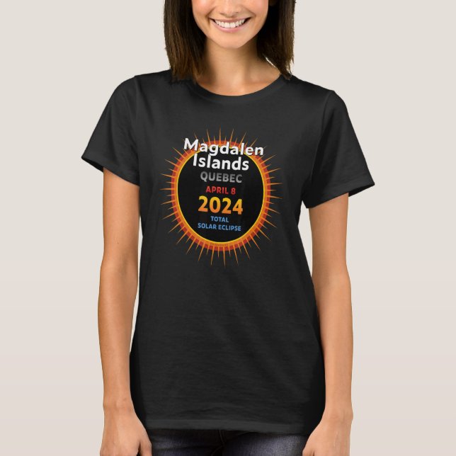 Magdalen Islands Quebec QC Total Solar Eclipse 202 T-Shirt (Vorderseite)