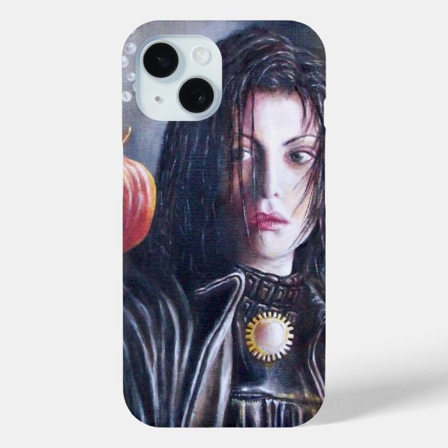 MAGDALEN UND POMEGRANIEN Schwarz-weiß Red iPhone 15 Hülle (Rückseite)