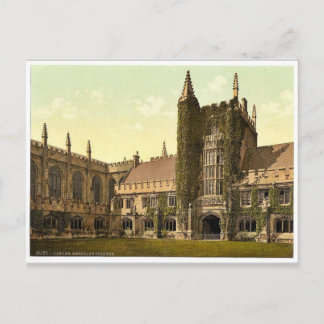 Magdalen Uni, Gründungsturm und Kronleuchter, O Postkarte