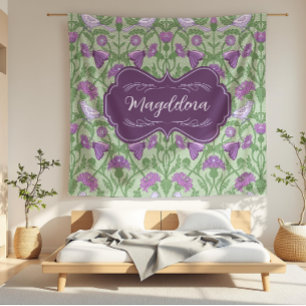 Magdalena Thistle und Birds Art Nouveau Floral Fleecedecke