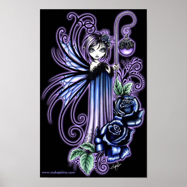 "Magdalene" Bleu gothique Rose Affiches de fées (Devant)