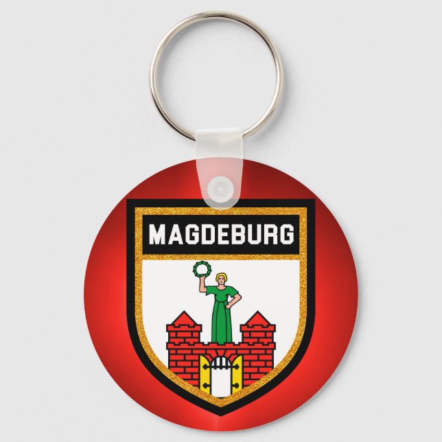Magdeburg-Flagge Schlüsselanhänger (Vorderseite)