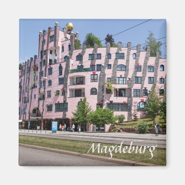 Magdeburg Hunderwasser Grüne Zitadelle Foto Magnet (Vorne)