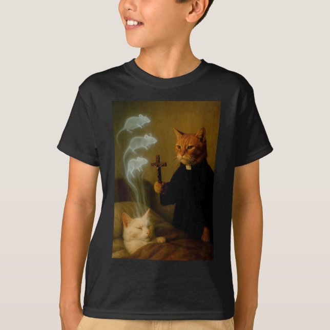 Mage Cat Meme Cat Exorcism Mouse Funny Fantasy Hum T-Shirt (Vorderseite)