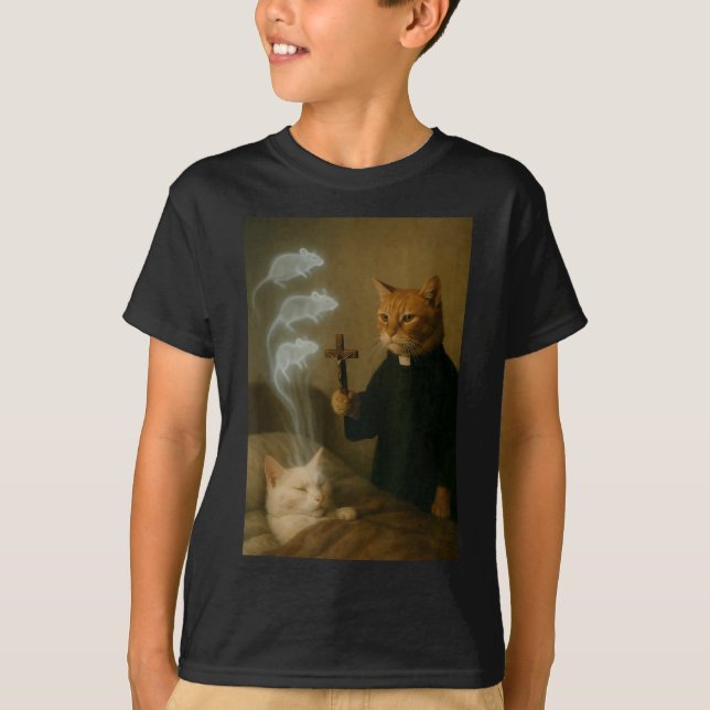 Mage Cat Meme Cat Exorcism Mouse Funny Fantasy Hum T-Shirt (Vorderseite)
