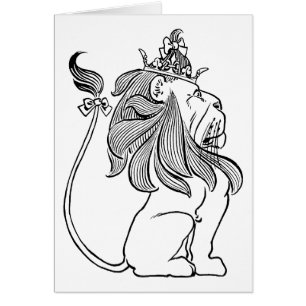 Mage de l'âge vintage Oz, Lion peureux avec couron
