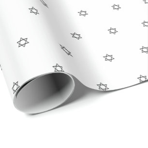 Magen David black & white pattern Bat Bar Mitzvah Geschenkpapier
