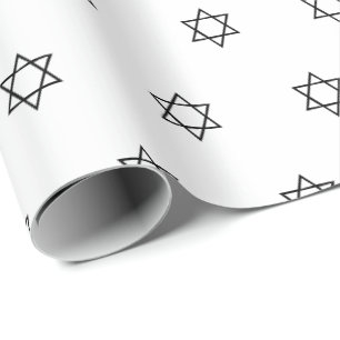 Magen David schwarz-weiß Muster Hanukkah Geschenkpapier