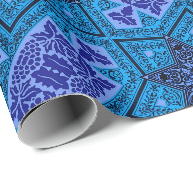 Magen Madhi Blau und Lila Geschenkpapier (Rolleneckpunkt)