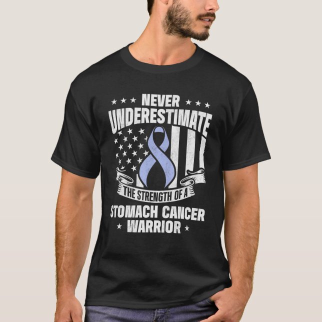 Magenkrebs-Überlebende Kampf Power Krieger T-Shirt (Vorderseite)