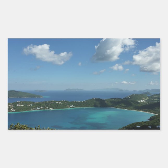 Magens Bay, St. Thomas Schöne Inselszene Rechteckiger Aufkleber (Vorderseite)