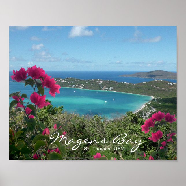 Magens Bay St. Thomas USVI Tropical Beach Foto Poster (Vorne)