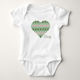 Magensonde und rosa Raute Grosses Herz Baby Strampler