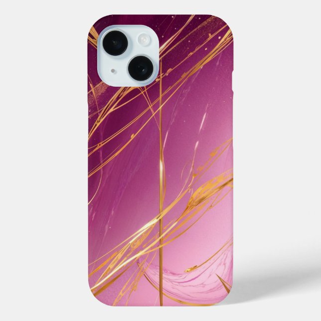Magenta Abstrakte Fluid Art Phone Case (Rückseite)
