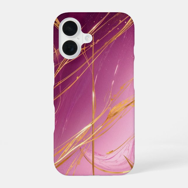 Magenta Abstrakte Fluid Art Phone Case iPhone 16 Hülle (Rückseite)
