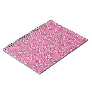 Magenta abstraktes handgeschnitztes Blockdruck-Tag Notizblock