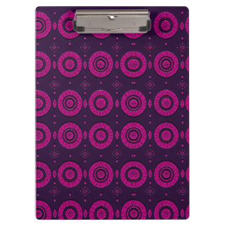 Magenta-afrikanisches geometrisches Kreis-Muster-C Klemmbrett