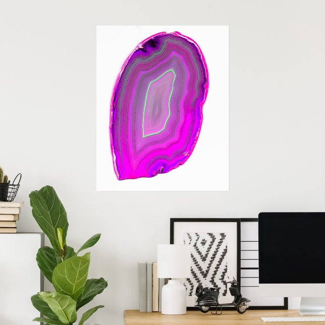 Magenta Agate Slice poliert Poster (Heimbüro)