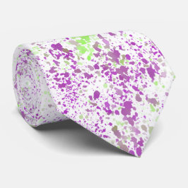 Magenta And Pistachio Green Splatter Abstract Art Krawatte