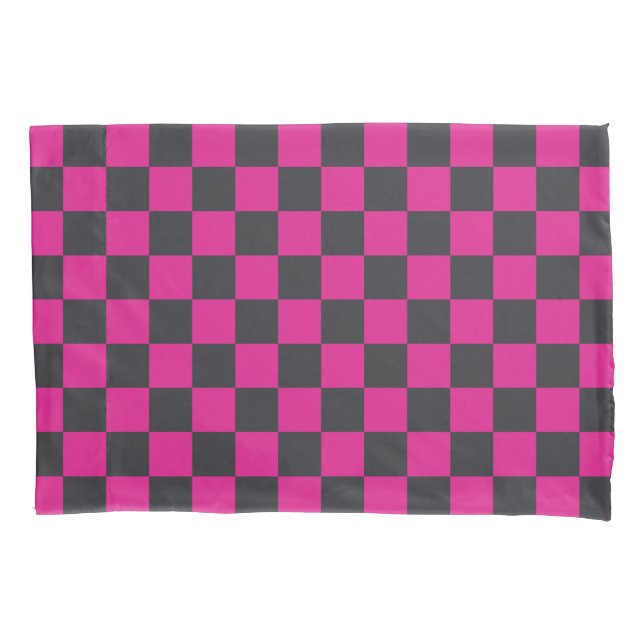 Magenta and smoke checkerboard pattern kissenbezug (Vorderseite-Links)