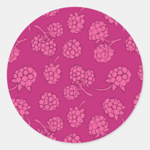 Magenta Berry Pattern Runder Aufkleber