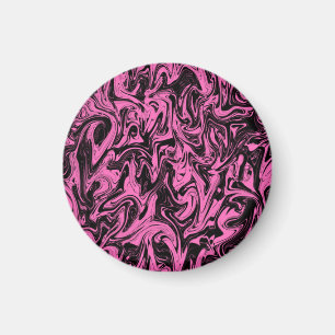 Magenta & Black Swirl Magnet