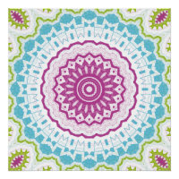 Magenta Blau und Grün Mandala Muster