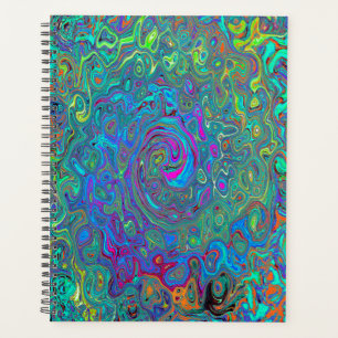 Magenta, Blue und Sea Foam Green Retro Swirl Planer