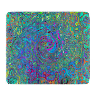 Magenta, Blue und Sea Foam Green Retro Swirl Schneidebrett